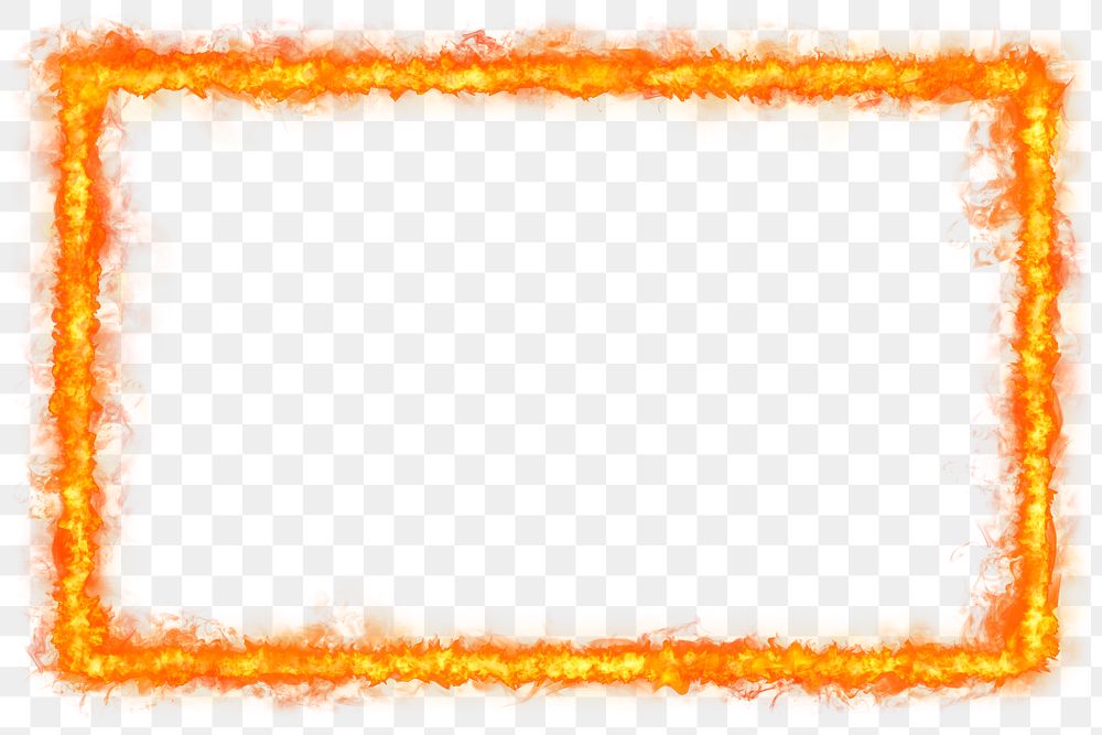 Orange png rectangle fire frame