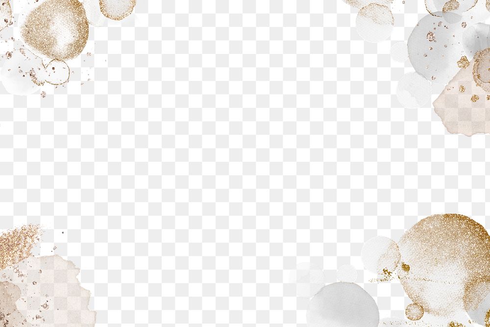 Glittery watercolor stain border png transparent background