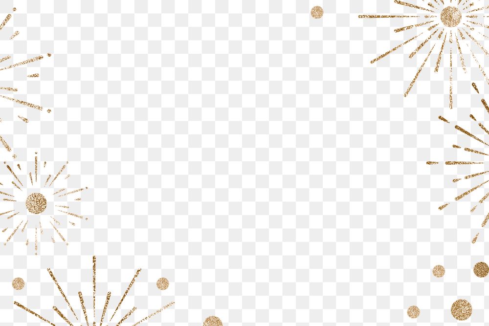 Sparkle festive firework border png transparent background