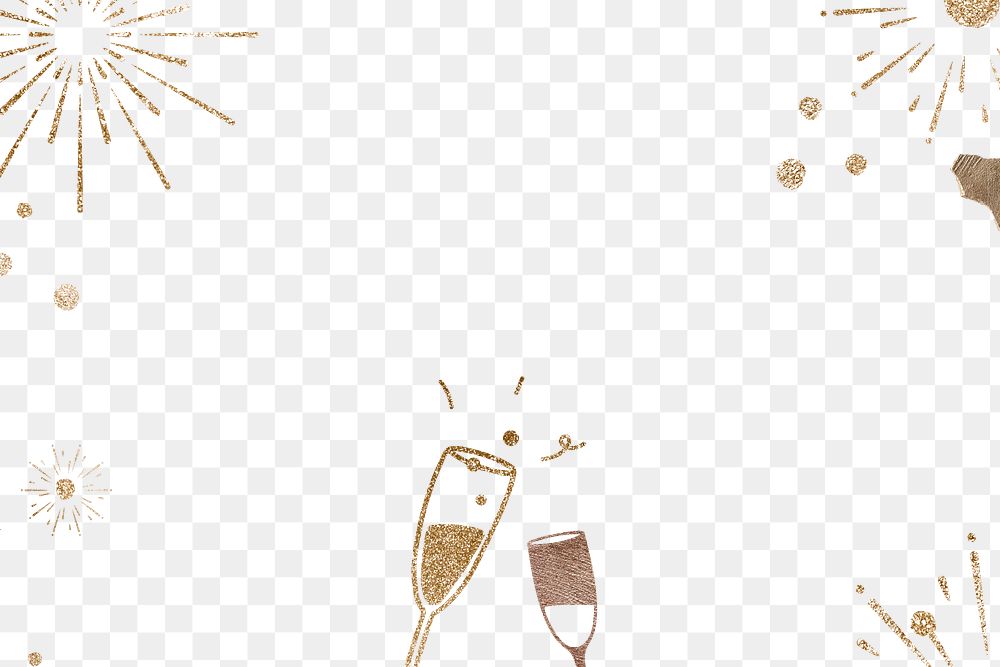 Sparkling champagne festive frame png transparent background