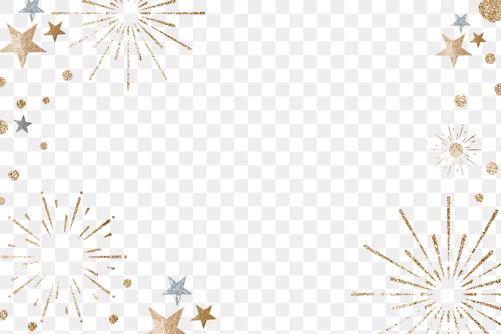 Glittery firework frame png transparent background
