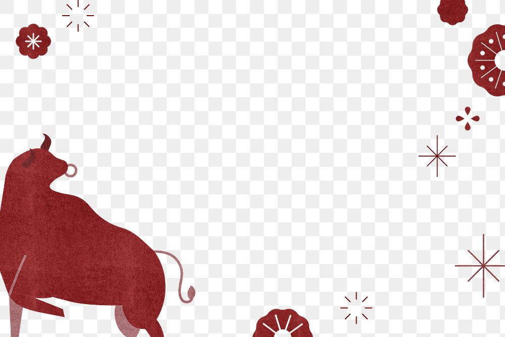 Lunar New Year png red border with design space