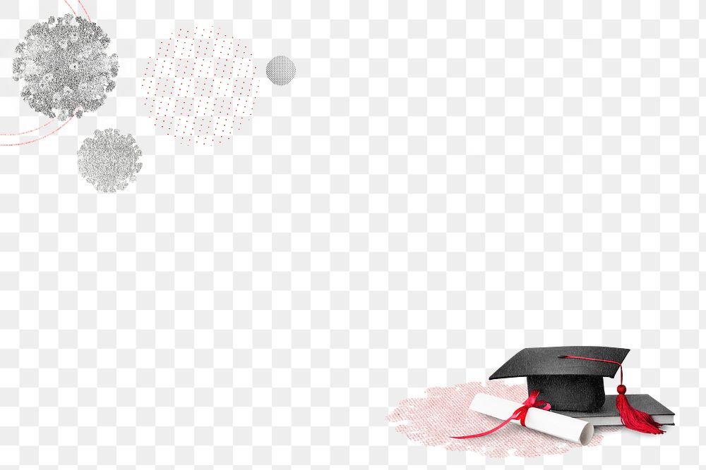 Graduation in covid-19 era png border with transparent background