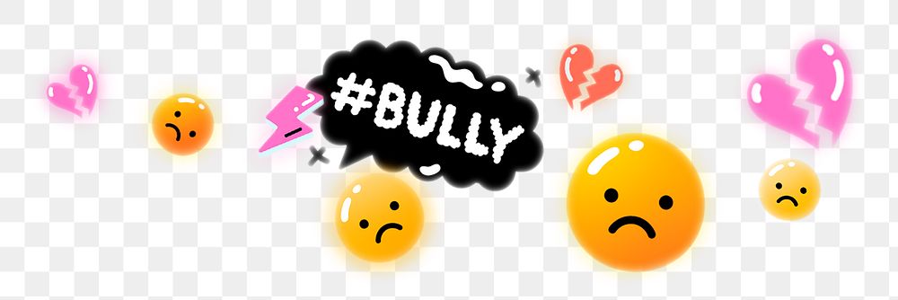 #BULLY sad icons png cyberbully campaign social media remix