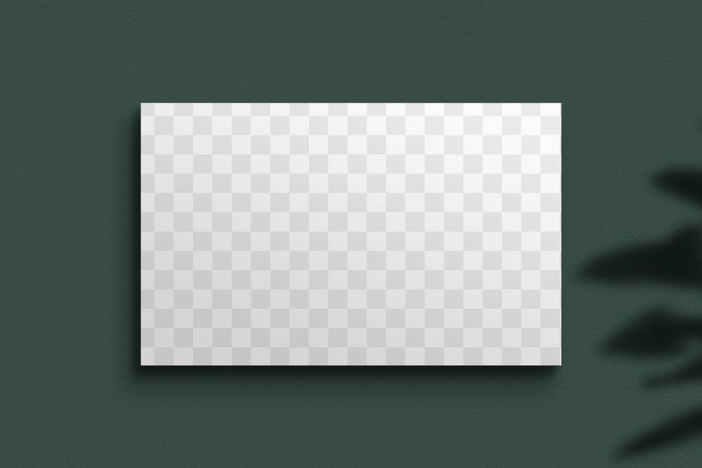 Png business card mockup on shadow background