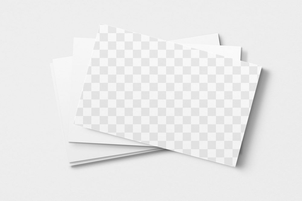 Png business card mockup on gray background