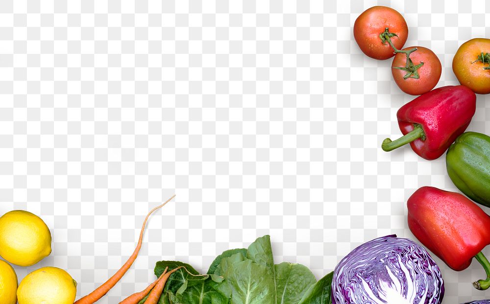 Png vegetables border transparent background for health and wellness campaign