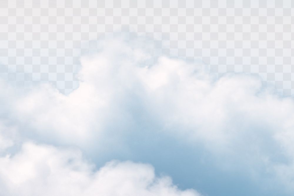 Sky png on transparent blue background