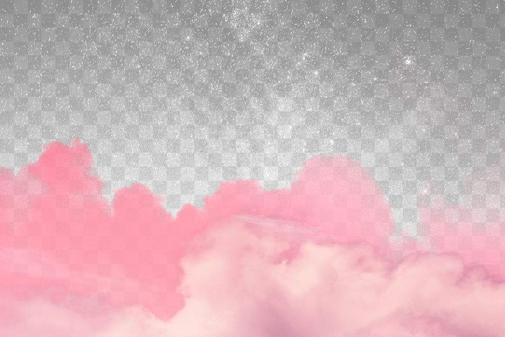 Galaxy png with pink cloud in feminine style transparent background