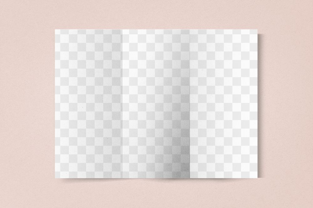 Tri-fold brochure mockup png transparent, business branding ad
