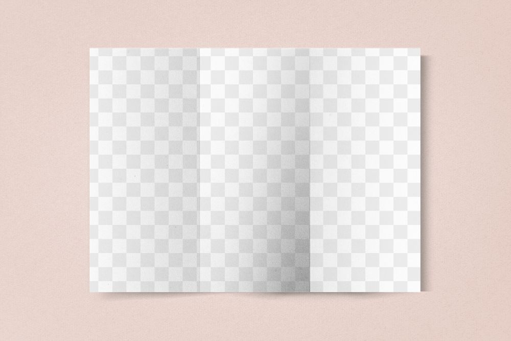 Tri-fold brochure mockup png transparent, business branding ad