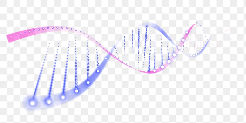 DNA genetic biotechnology science png purple neon graphic