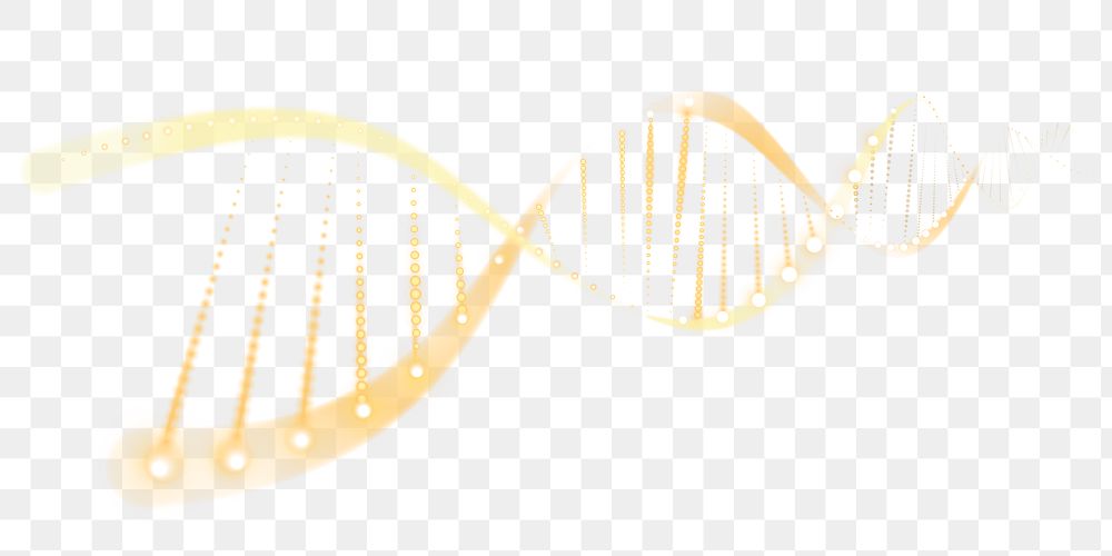 DNA genetic biotechnology science png gold neon graphic
