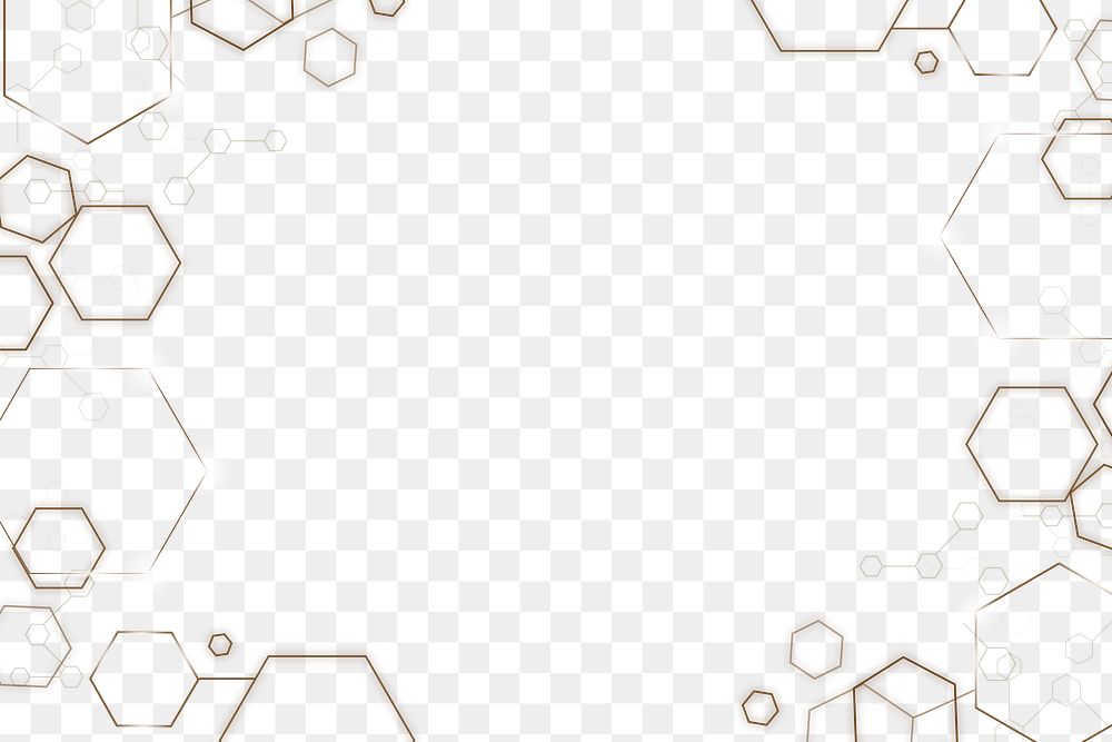 Hexagon frame png transparent digital technology background