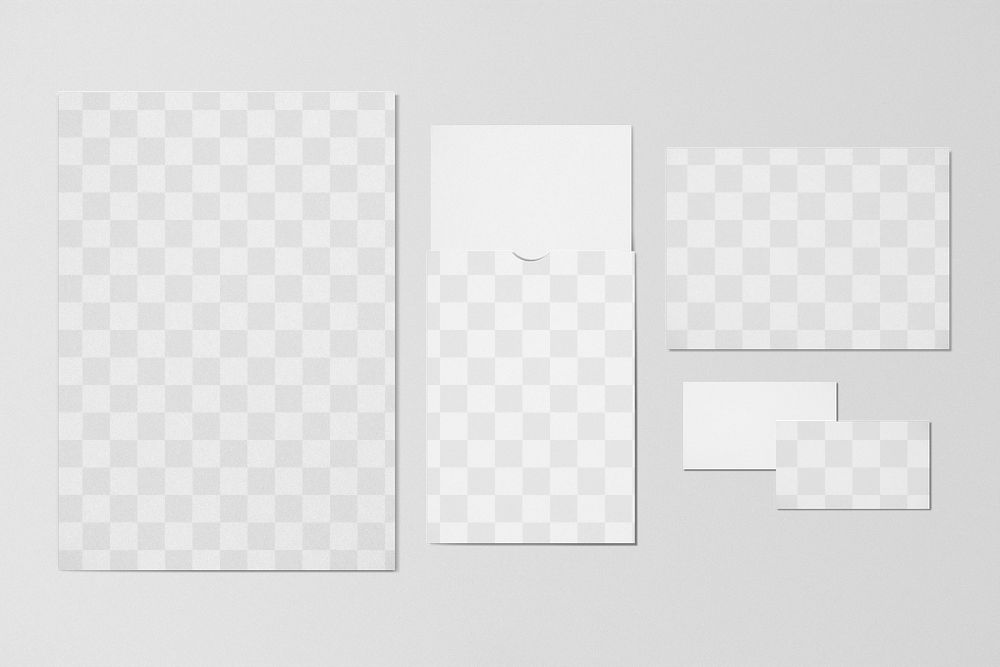 Corporate identity transparent mockup png set for business enterprise