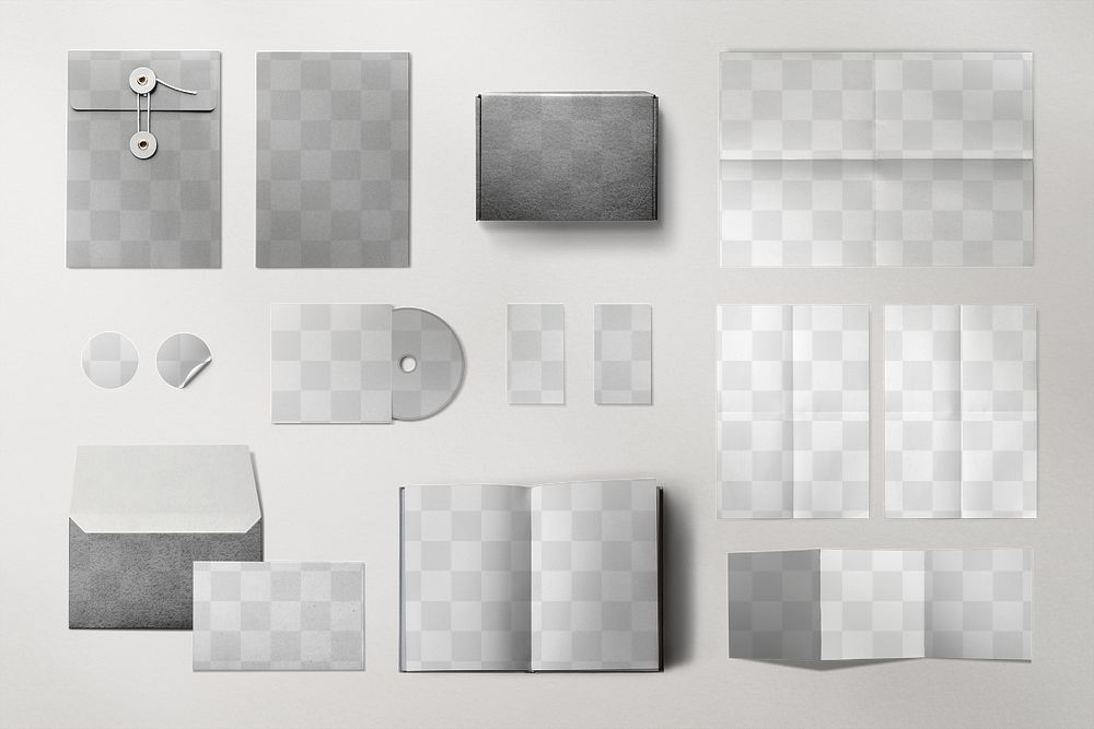 Corporate identity product mockup png set