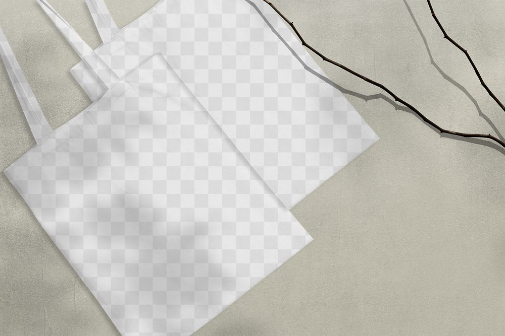 Canvas tote bag mockup png in minimal style