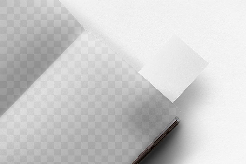 Minimal book pages mockup png with bookmark