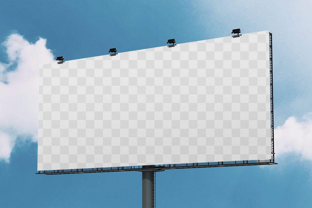 Billboard png mockup, transparent sign 