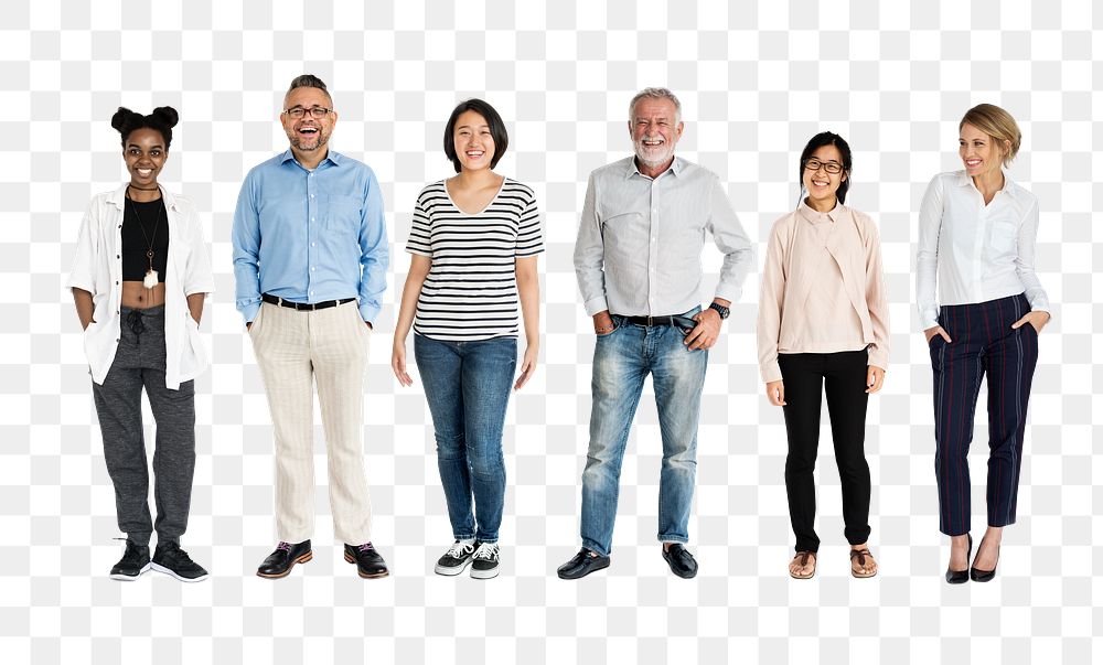 Diverse cheerful business people transparent png