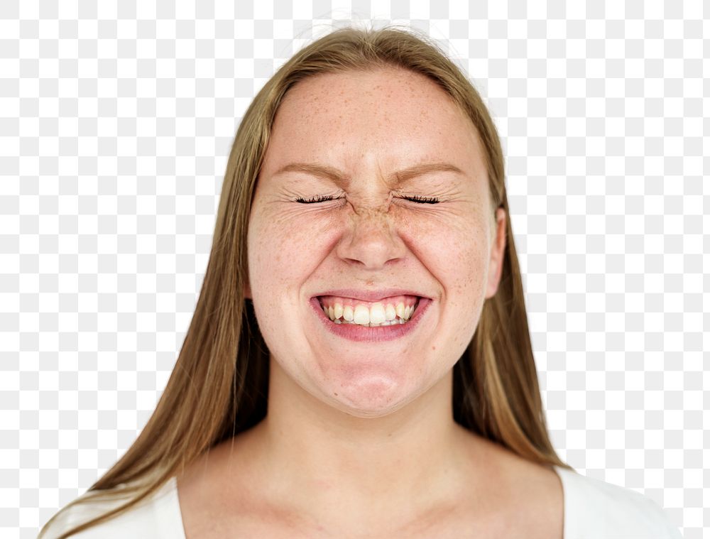 Happy blonde woman transparent png