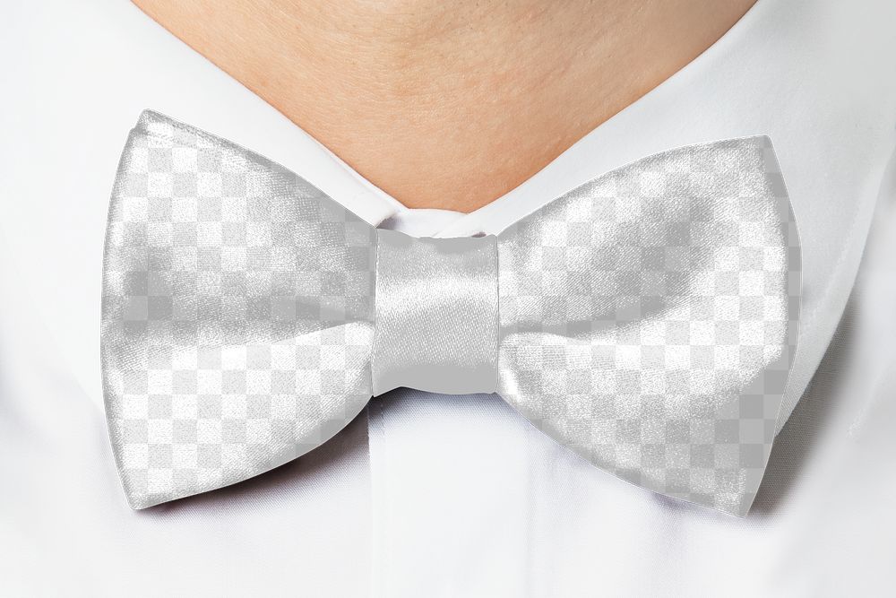 Png men&rsquo;s bow tie mockup transparent formal attire close up