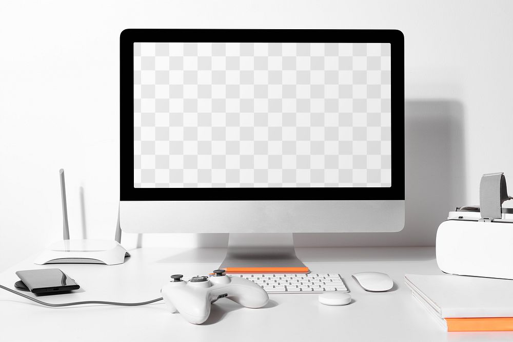 Computer screen png mockup digital device