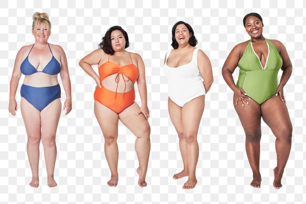 Size inclusive png swimwear set apparel mockup women's fashion