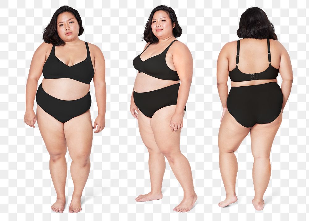 Women's lingerie black mockup png fashion shoot in studio
