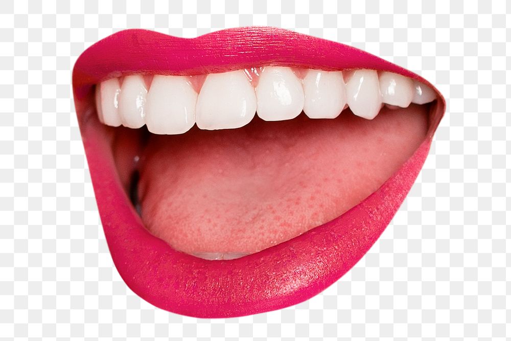Smiling mouth png sticker, happy lips, transparent background
