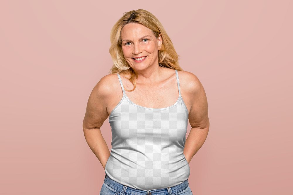 Women's tank top png mockup, transparent design