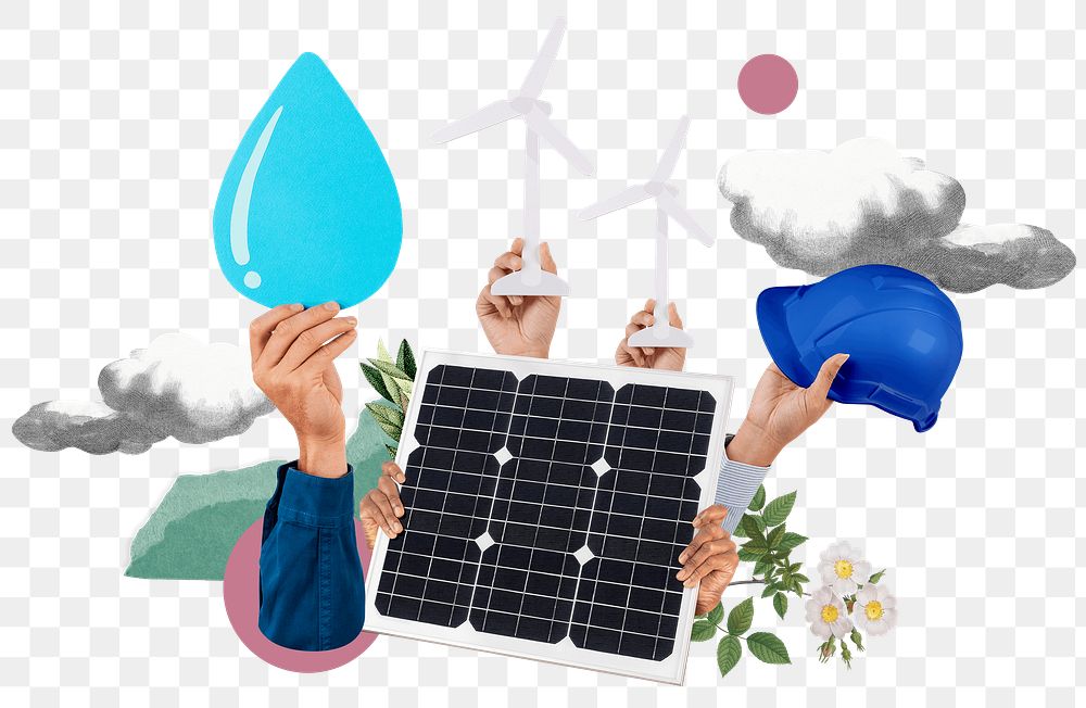 Png Renewable energy environment solar panel remixed media