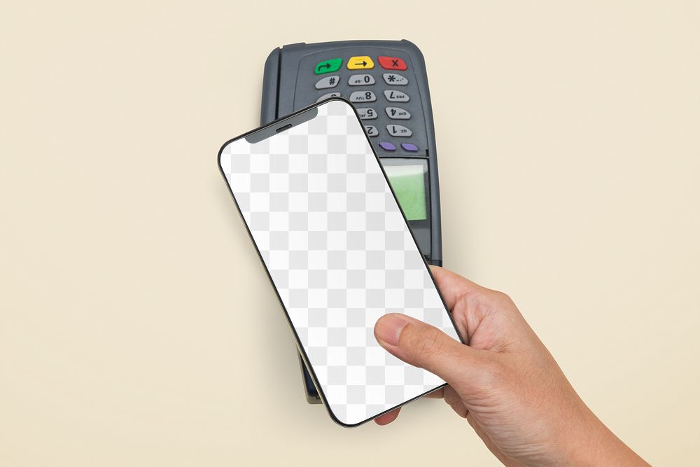 Png Smartphone screen mockup cashless payment in the new normal