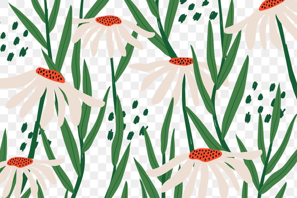 Daisy patterned png background transparent