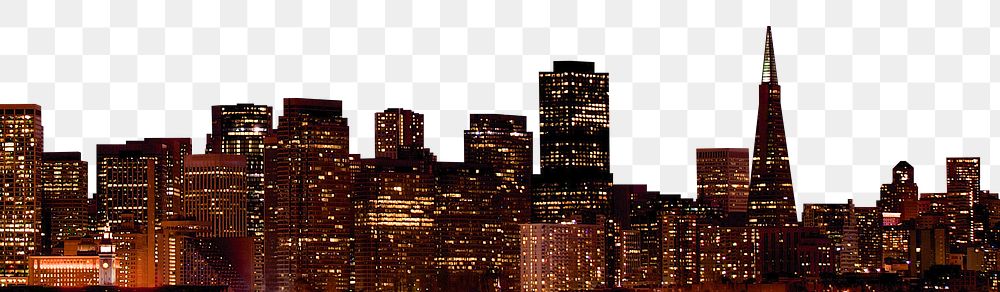 San Francisco png cityscape border, transparent background