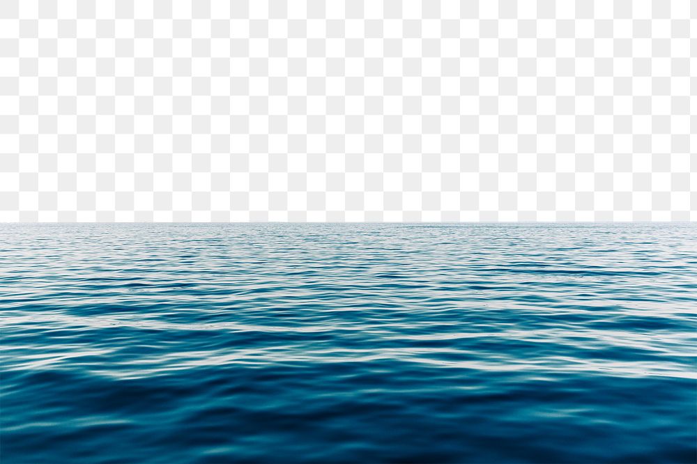 Aesthetic ocean png border, transparent background, blue nature