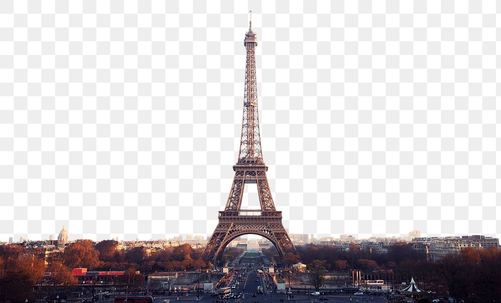 Eiffel tower png border, transparent background, Paris cityscape