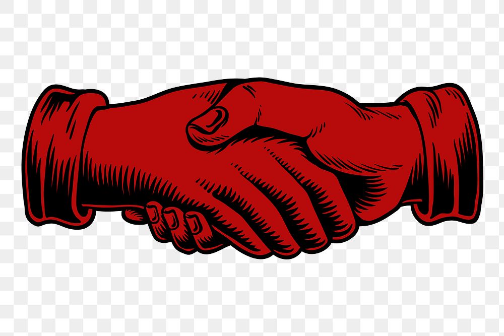 Shaking hands in an agreement design element