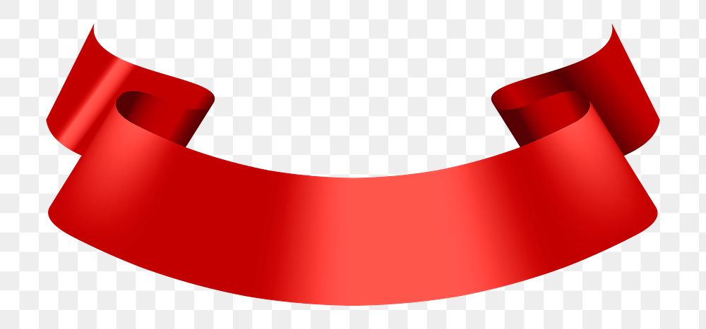 PNG Ribbon sticker, Red banner on transparent background