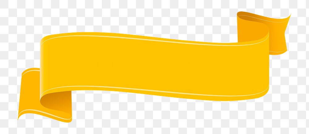 PNG Ribbon clipart, yellow banner on transparent background