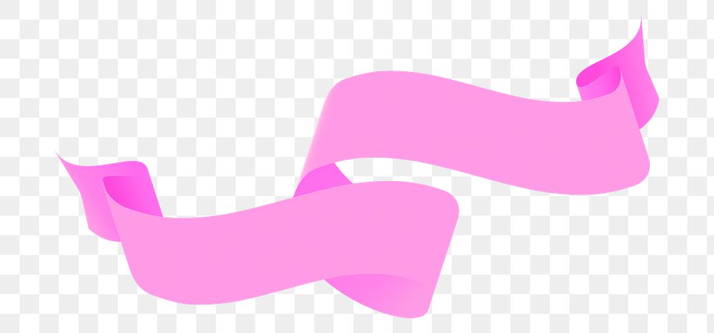 PNG Ribbon sticker, pink banner on transparent background