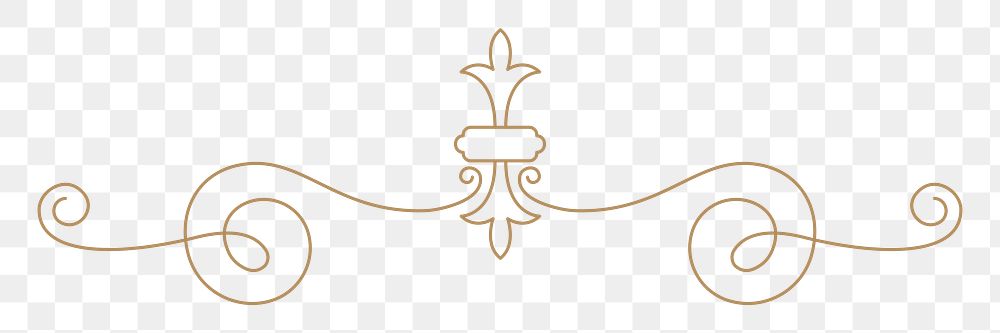 Png gold divider, luxury vintage ornament