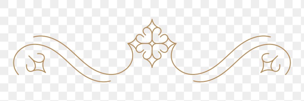 Png gold divider, luxury vintage ornament