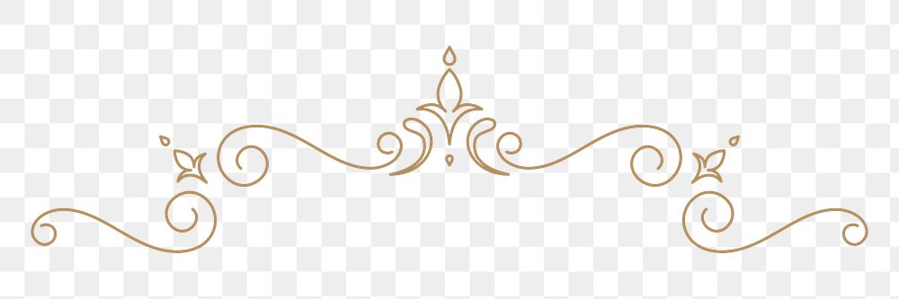 Png gold divider, luxury vintage ornament