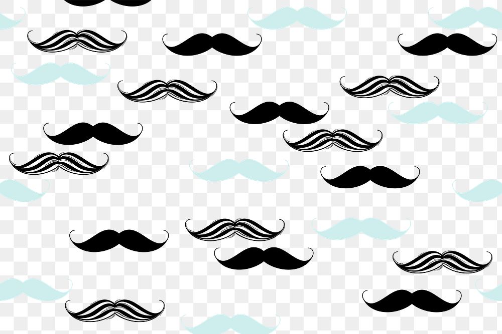 PNG moustache background, transparent cute pattern