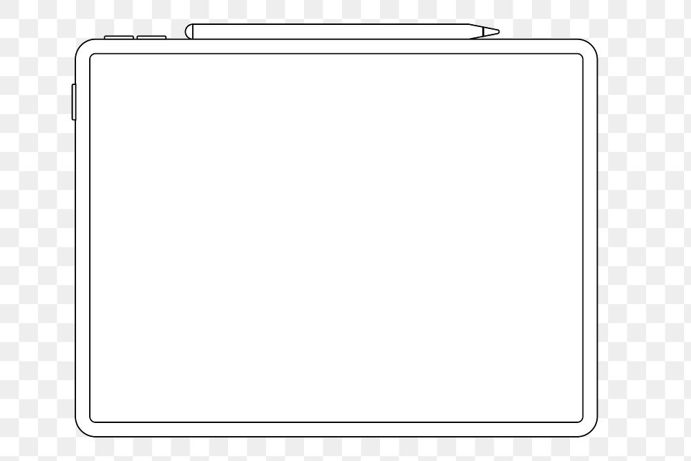 iPad png, white screen, stylus | Premium PNG Sticker - rawpixel