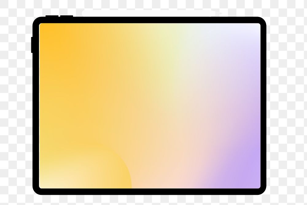 iPad png, gradient screen, digital device illustration