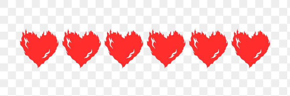 Heart PNG sticker, text divider design