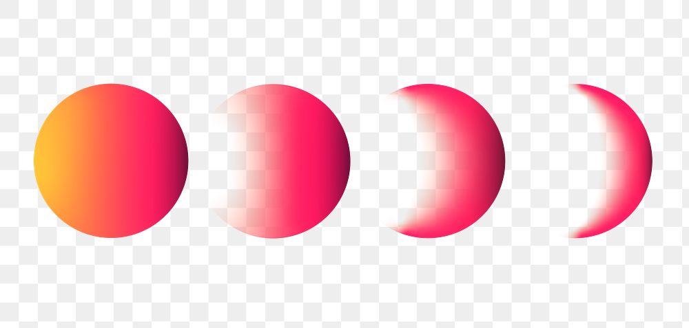 Moon phases png sticker, retro neon pink astronomy image