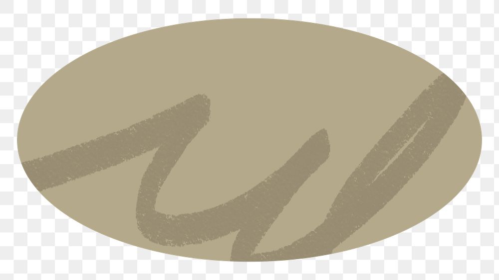 Ellipse png sticker geometric shape, brown earth tone flat clipart